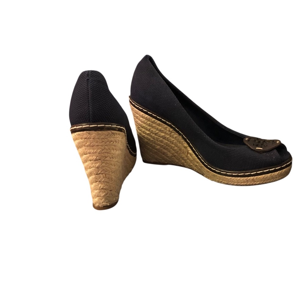 Tory Burch Blue Wedge Shoes with Espadrille Sole - Picture 5 of 9